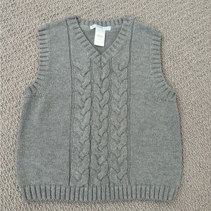 Boys Janie and Jack Gray Cable Knit Sweater Vest, Size 2T